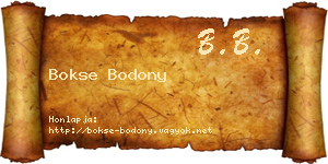 Bokse Bodony névjegykártya
